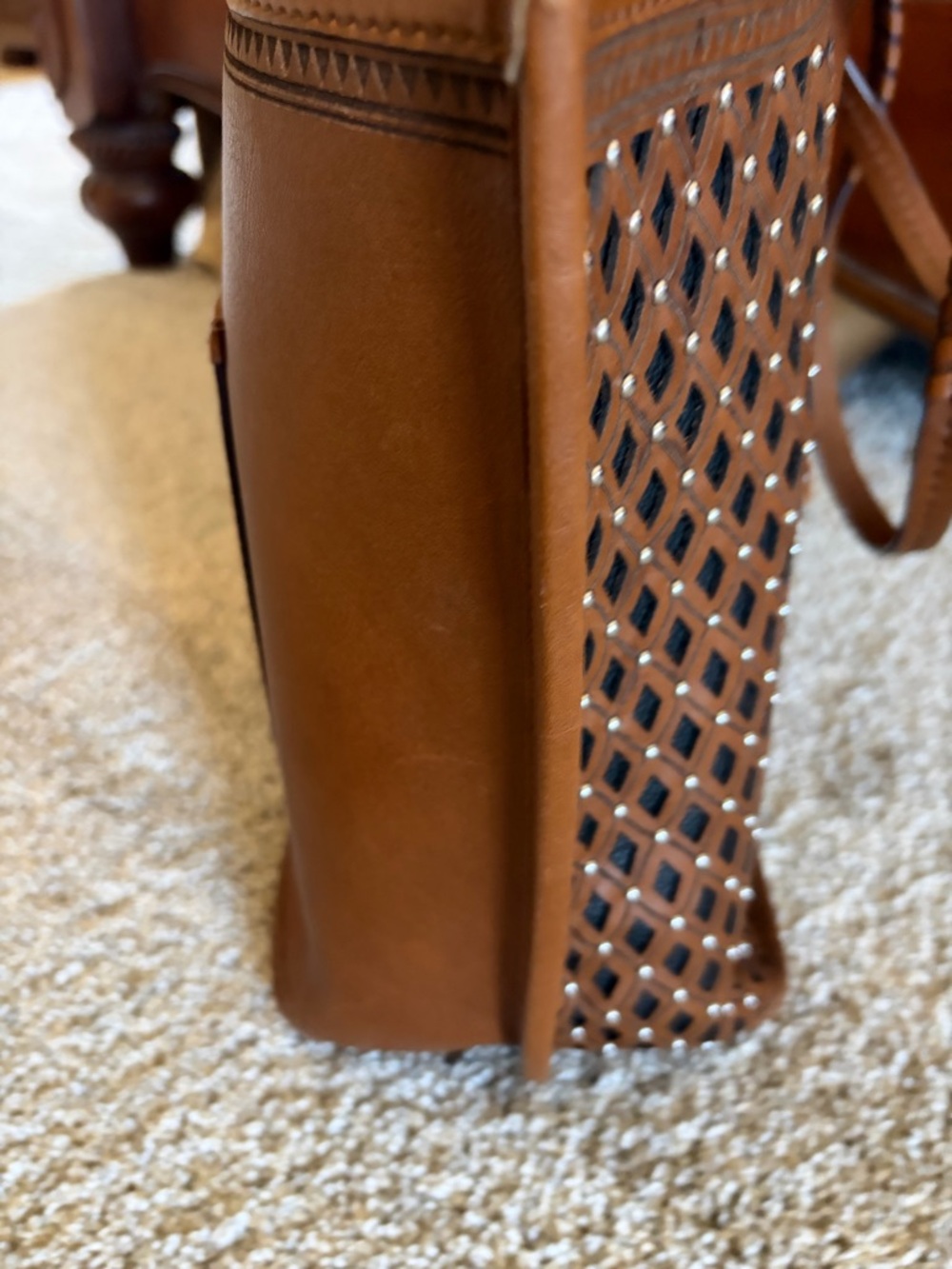 Brighton Riva Russet Leather Tote with Heart Charm - Picture 9 of 13